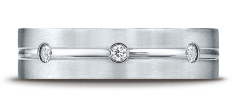 Benchmark-14K-White-Gold-6mm-Comfort-Fit-Etched-Burnish-Set-3-Stone-Channel-Diamond-Band--.18Ct--Size-4.25--CF526128HF14KW04.25