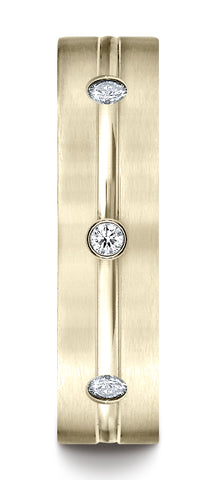 Benchmark-18K-Yellow-Gold-6mm-Comfort-Fit-Etched-Burnish-Set-3-Stone-Channel-Diamond-Band--.18Ct--4.5--CF526128HF18KY04.5