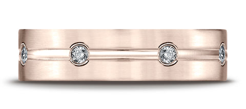 Benchmark-14K-Rose-Gold-6mm-Comfort-Fit-Etched-Burnish-Set-8-Stone-Diamond-Eternity-Band--.32Ct--Size-4.25--CF52612814KR04.25