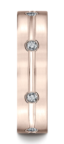 Benchmark-14K-Rose-Gold-6mm-Comfort-Fit-Etched-Burnish-Set-8-Stone-Diamond-Eternity-Band--.32Ct--Sz-4.5--CF52612814KR04.5