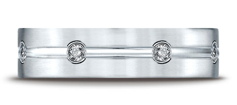 Benchmark-Platinum-6mm-Comfort-Fit-Etched-Burnish-Set-8-Stone-Diamond-Eternity-Wedding-Band--.32Ct--Sz-4.25--CF526128PT04.25