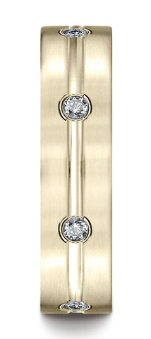 Benchmark-18K-Yellow-Gold-6mm-Comfort-Fit-Etched-Burnish-Set-8-Stone-Diamond-Eternity-Band--.32Ct--4.5--CF52612818KY04.5