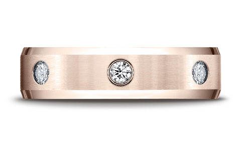 Benchmark-14K-Rose-Gold-6mm-Comfort-Fit-High-Polish-Edge--Burnish-Set-3-Diamond-Band--.18Ct--Size-4.25--CF526132HF14KR04.25