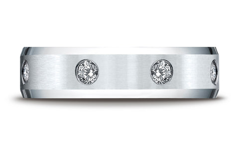Benchmark-Palladium-6mm-Comfort-Fit-High-Polish-Edge--Burnish-Set-8-Diamond-Eternity-Band--.32Ct--Size-4.25--CF526132PD04.25