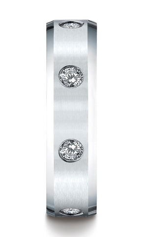 14K-White-Gold-6mm-Comfort-Fit-High-Polish-Edge--Burnish-Set-8-Diamond-Eternity-Band--.32Ct--Size4.5--CF52613214KW04.5