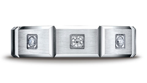 Benchmark-14K-White-Gold-6mm-Comfort-Fit-Burnish-Set-6-Stone-Diamond-Eternity-Wedding-Band--.32Ct--Sz-4.25--CF52615914KW04.25