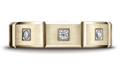 Benchmark-14K-Yellow-Gold-6mm-Comfort-Fit-Burnish-Set-6-Stone-Diamond-Eternity-Wedding-Band--.32Ct--Sz-4.25--CF52615914KY04.25