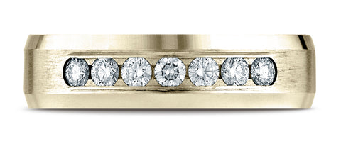 Benchmark-14K-Yellow-Gold-6mm-Comfort-Fit-Channel-Set-7-Stone-Diamond-Wedding-Band-Ring--.42Ct.--Size-4.25--CF52651714KY04.25