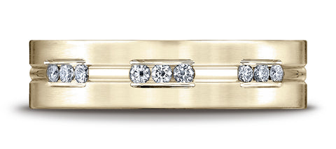 Benchmark-18K-Yellow-Gold-6mm-Comfort-Fit-Etched-Channel-Set-9-Stone-Diamond-Wedding-Band--.18Ct--Sz-4.25--CF526533HF18KY04.25