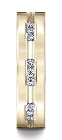 Benchmark-14K-Yellow-Gold-6mm-Comfort-Fit-Etched-Channel-Set-18-Stone-Diamond-Eternity-Band--.36Ct--4.5--CF52653314KY04.5