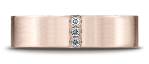 Benchmark-14K-Rose-Gold-6mm-Comfort-Fit-Pave-set-3-Stone-Diamond-Wedding-Band-Ring--.06Ct--Size-4.25--CF52671214KR04.25