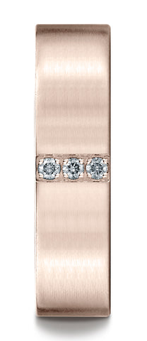 Benchmark-14K-Rose-Gold-6mm-Comfort-Fit-Pave-set-3-Stone-Diamond-Wedding-Band-Ring--.06Ct--Size-4.5--CF52671214KR04.5