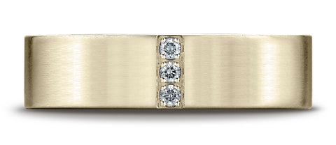 Benchmark-18K-Yellow-Gold-6mm-Comfort-Fit-Pave-set-3-Stone-Diamond-Wedding-Band-Ring--.06Ct--Size-4.25--CF52671218KY04.25
