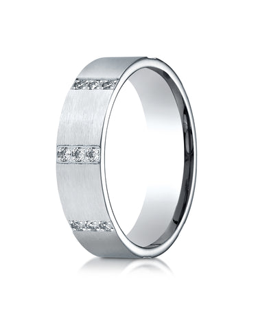 Benchmark 14K White Gold 6mm Comfort-Fit Vertical Set Pave 24-Stone Diamond Eternity Band Ring (0.48ct.)