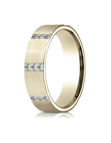 Benchmark 18K Yellow Gold 6mm Comfort-Fit Vertical Set Pave 24-Stone Diamond Eternity Ring (0.48 ct.)