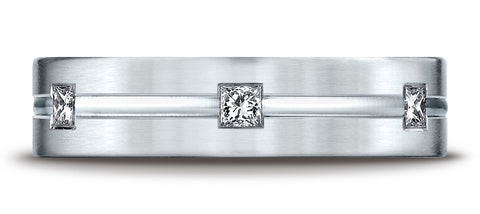 Benchmark-18K-White-Gold-6mm-Comfort-Fit-Princess-Cut-Burnish-Set-6-Stone-Eternity-Band--.60Ct--Size-4.25--CF52682818KW04.25