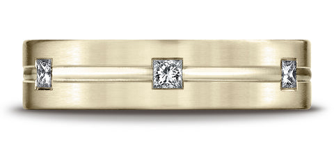 Benchmark-18K-Yellow-Gold-6mm-Comfort-Fit-Princess-Cut-Burnish-Set-6-Stone-Eternity-Band--.60Ct--Size-4.25--CF52682818KY04.25