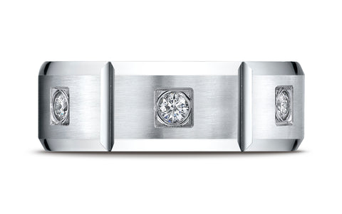 Benchmark-14K-White-Gold-8mm-Comfort-Fit-Burnish-Set-6-Stone-Diamond-Eternity-Wedding-Band--.50Ct--Sz-4.25--CF52815914KW04.25