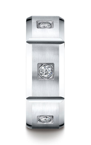 Benchmark-14K-White-Gold-8mm-Comfort-Fit-Burnish-Set-6-Stone-Diamond-Eternity-Wedding-Band--.50Ct--4.5--CF52815914KW04.5