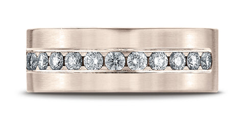 Benchmark-14K-Rose-Gold-8mm-Comfort-Fit-Channel-Set-12-Stone-Diamond-Wedding-Band-Ring--.72Ct.--Size-4.25--CF52853014KR04.25