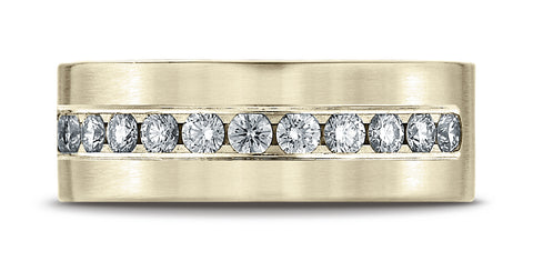 Benchmark-18K-Yellow-Gold-8mm-Comfort-Fit-Channel-Set-12-Stone-Diamond-Wedding-Ring--.72Ct.--Size-4.25--CF52853018KY04.25