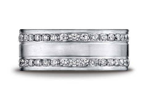 Benchmark-Palladium-8mm-Comfort-Fit-Double-Row-Channel-Set-66-Stone-Diamond-Eternity-Band--1.32Ct--Sz-4.25--CF528551PD04.25