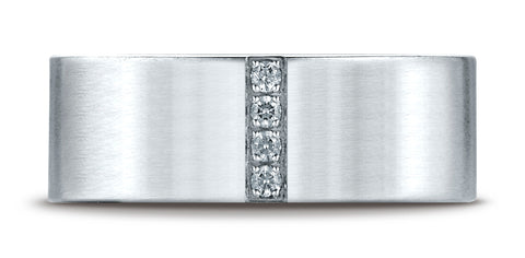 Benchmark-18K-White-Gold-8mm-Comfort-Fit-Pave-set-4-Stone-Diamond-Wedding-Band-Ring--.08Ct--Size-4.25--CF52871218KW04.25