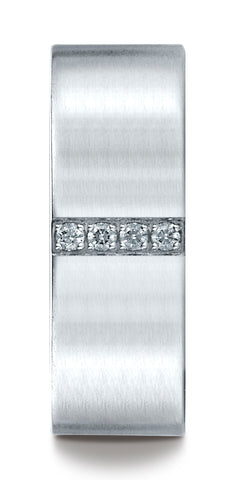Benchmark-18K-White-Gold-8mm-Comfort-Fit-Pave-set-4-Stone-Diamond-Wedding-Band-Ring--.08Ct--Size-4.5--CF52871218KW04.5