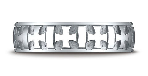 Benchmark-14K-White-Gold-6mm-Comfort-Fit-Gaelic-Cross-Carved-Design-Wedding-Band-Ring--Size-4.25--CF5640114KW04.25