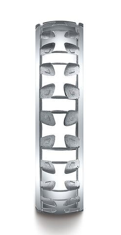 Benchmark-14K-White-Gold-6mm-Comfort-Fit-Gaelic-Cross-Carved-Design-Wedding-Band-Ring--Size-4.5--CF5640114KW04.5