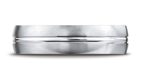 Benchmark-Palladium-6mm-Comfort-Fit-Satin-Finished-w/-High-Polished-Center-Cut-Carved-Design-Band--Sz-4.25--CF56411PD04.25