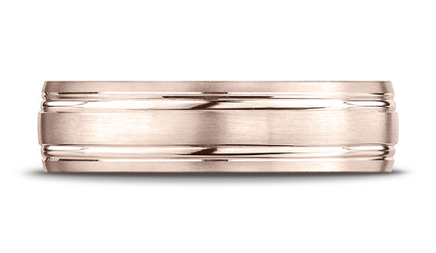 Benchmark-14K-Rose-Gold-6mm-Comfort-Fit-Satin-Finished-with-Parallel-Grooves-Carved-Design-Band--Size-4.25--CF5644414KR04.25