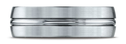Benchmark-Platinum-7mm-Comfort-Fit-Satin-Finished-with-High-Polished-Center-Cut-Carved-Design-Band--Sz-4.25--CF57411PT04.25