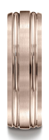 Benchmark-14K-Rose-Gold-7mm-Comfort-Fit-Satin-Finished-with-Parallel-Grooves-Carved-Design-Band--Sz-4.5--CF5744414KR04.5