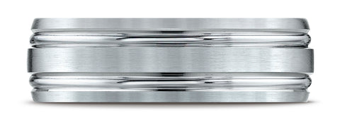 Benchmark-18k-White-Gold-7mm-Comfort-Fit-Satin-Finished-with-Parallel-Grooves-Carved-Design-Band--Size-4.25--CF5744418KW04.25