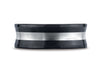 Benchmark-Ceramic-8-mm-Comfort-Fit-Satin-Finished-Concave-Silver-Inlay-Design-Wedding-Ring--Size-6.5--CF58482CM06.5
