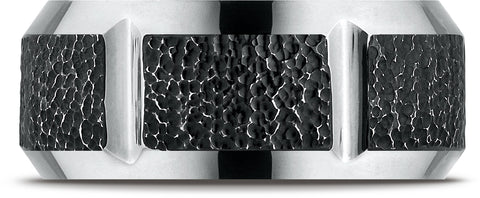 Benchmark-Cobaltchrome-10-mm-Comfort-Fit-Blackened-Micro-Hammer-Wedding-Band-Ring--Size-6.5--CF610448CC06.5