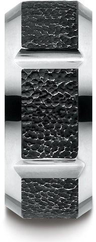 Benchmark-Cobaltchrome-10-mm-Comfort-Fit-Blackened-Micro-Hammer-Wedding-Band-Ring--Size-7--CF610448CC07