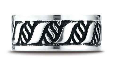 Benchmark-Cobaltchrome-10-mm-Comfort-Fit-Blackened-Pattern-Wedding-Band-Ring--Size-6.5--CF610464CC06.5