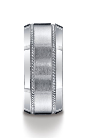 Benchmark-Argentium-Silver-10-mm-Comfort-Fit-Satin-Finished-Rope-Edge-Design-Wedding-Band-Ring--Size-9--CF610476SV09