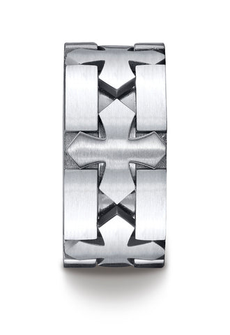 Benchmark-Cobaltchrome-10-mm-Comfort-Fit-Satin-Finished-Celtic-Cross-Design-Wedding-Band-Ring--Size-7--CF610477CC07