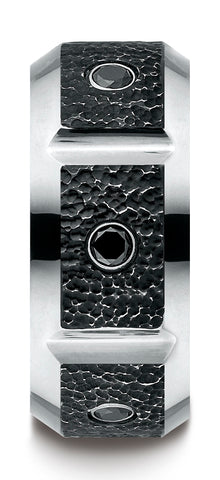 Benchmark-Cobaltchrome-10-mm-Comfort-Fit-Blackened-Micro-Hammer-Diamond-Wedding-Band--0.20-cttw--Sz-8.5--CF610991CC08.5
