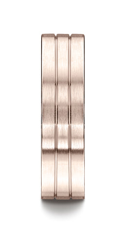 Benchmark-14K-Rose-Gold-6mm-Comfort-Fit-Satin-Finished-w/-Parallel-Center-Cuts-Carved-Design-Band--4.5--CF6633414KR04.5