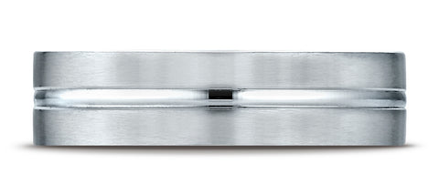 Benchmark-Palladium-6mm-Comfort-Fit-Satin-Finished-w/-High-Polished-Center-Cut-Carved-Design-Band--Sz-4.25--CF66411PD04.25