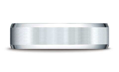 Benchmark-14K-White-Gold-6mm-Comfort-Fit-Satin-Finish-w/-High-Polished-Beveled-Edge-Band--Size-4.25--CF6641614KW04.25