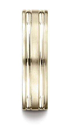 Benchmark-18K-Yellow-Gold-6mm-Comfort-Fit-Satin-Finished-w/-Parallel-Grooves-Carved-Design-Band--Sz-4.5--CF6642318KY04.5