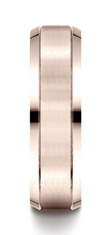 Benchmark-14K-Rose-Gold-6mm-Comfort-Fit-Satin-Finish-High-Polished-Beveled-Edge-Band--Size-4.5--CF6643614KR04.5