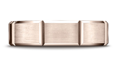 Benchmark-14K-Rose-Gold-6mm-Comfort-Fit-Satin-Finished-Grooves-Carved-Design-Wedding-Band-Ring--Size-4.25--CF6644914KR04.25