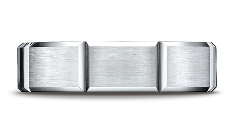 Benchmark-10K-White-Gold-6mm-Comfort-Fit-Satin-Finished-Grooves-Carved-Design-Wedding-Band-Ring--Size-4.25--CF6644910KW04.25