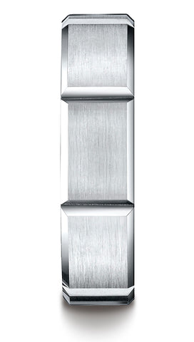 Benchmark-14K-White-Gold-6mm-Comfort-Fit-Satin-Finished-Grooves-Carved-Design-Wedding-Ring--Size-4.5--CF6644914KW04.5